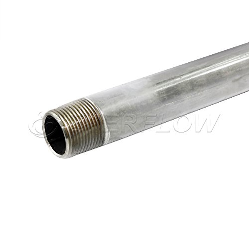 Everflow Supplies PCGL4018 18" Long Pre-Cut Galvanized Steel Pipe with 4" Nominal Size Diameter