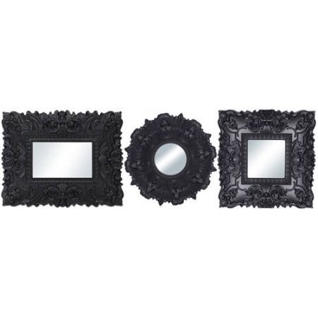 Better Homes and Gardens Baroque Florence Wall Mirrors, Set of 3, Black | Easy to hang mirrors Baroque Florence Wall Mirrors, Set of 3, Black | Easy to hang mirrors