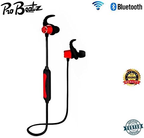 Probeatz I-Next IN-82BT Harmonics 204 Inline in-Ear Bluetooth Stereo Earphones with Magnetic Latch Sports Earphones with Magnet for Gym,Running,Workout with Built-in Mic (Red)
