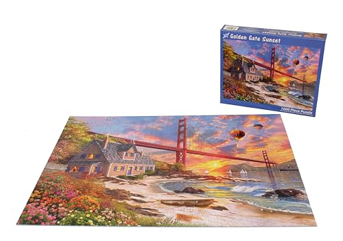 Vermont Christmas Company Golden Gate Sunset Jigsaw Puzzle 1000 Piece