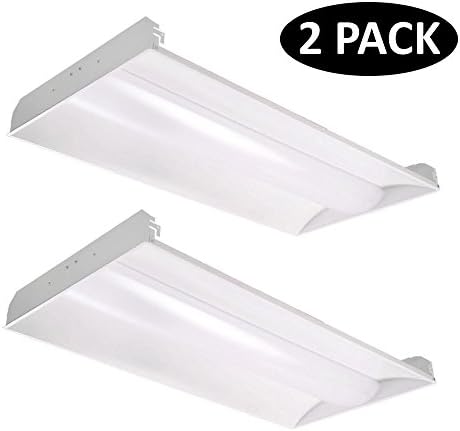 SLG Architectural LED Troffer Light, 2X4FT, 36 Watts, 4280LM, Cool White(4000K), CRI80, Dimmable, 2 Pack