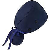 LacksNLids Ponytail Scrub Caps Women with Button, Satin Lined Nurse Caps for Women, Breathable & Adjustable