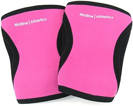 Midline Athletics Neoprene Knee Sleeves (XS to XL) - Perfect for Olympic Weightlifting, Power Lifting and Squatting (Pink, S)