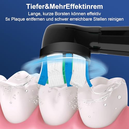 Pack of 10 IO Replacement Toothbrush Heads Compatible with Oral B IO 2/3/4/5/6/7/8/9/10 Electric Toothbrushes, Brush Head Compatible with Oral B IO for Cleaning Teeth (Black/White)