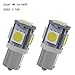 YINTATECH 10x BA9S T11 Interior White LED Light Bulbs, 53 57 182 257 1895 6253 64111 64113 1891 1445 LED Bulb for Glove Box/Ignition/License Plate Light, 5050 5-SMD