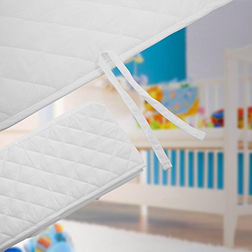 Utheing Crib Liner, Breathable Soft White Baby Crib Liner Bumper, 27.6 x 52.4 x 11.8 inch