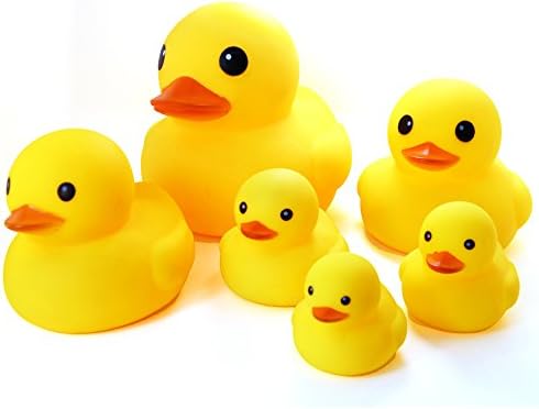 Novelty Place [Float & Squeak Rubber Duck Ducky Baby Bath Toy for Kids (12 Pcs)