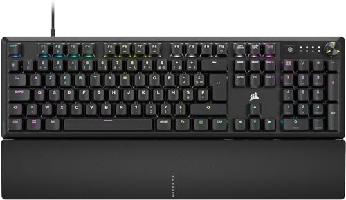 Corsair K70 Core RGB Mechanische Gaming-Tastatur mit Handflächenauflage – vorgeschmierte lineare Tasten MLX Red – Klangdämpfung – iCUE-Kompatibel – AZ