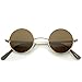 zeroUV - Small Retro Lennon Inspired Style Neutral-Colored Lens Round Metal Sunglasses 41mm