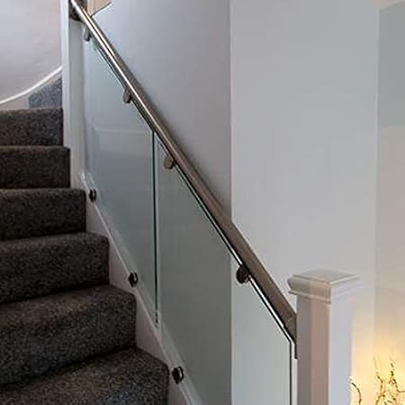 Steel Handrail Glass Staircase Balustrade Kit Fit Staircase