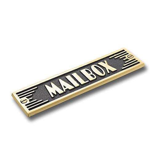 The Metal Foundry Mailbox Metal Door Sign. Art Deco Style Home Décor Accessories Door Or Wall Brass Plaque. Handmade in England.