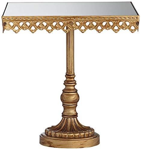 image for Dahlia Studios Elisa Antique Gold Square Cupcake Cake Stand Mirrored T