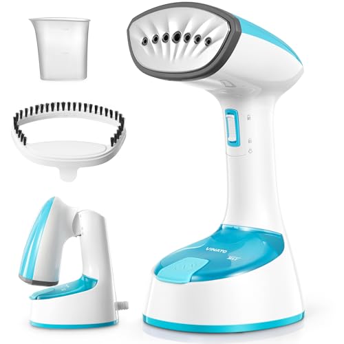 VINATO Garment Steamer, 1300 Watt Steamer, Vertical and Horizontal Iron, Fast Heating, Fast Elimination of Wrinkles, Ideal for Travel and Home
