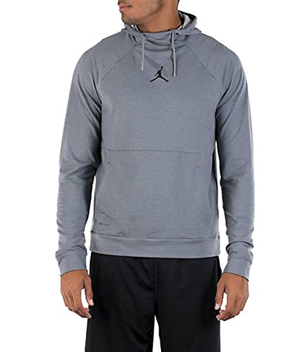 Nike Mens Jordan Tech Sphere 23 Pullover Hoodie Carbon Heather/Black 897568-091 Size Large