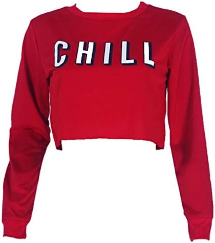 Women Short Hoodies Casual Loose Sweatshirt Long Sleeve Crop Tops Letter Printed