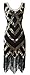 eforpretty Women's 1920s V Neck Sequined Beaded Embellishment Gatsby Flapper Dress