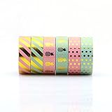 Washi Tape Set of 6 rolls, Gold Foil Pineapple and Dot for DIY