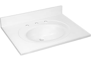 31 Inch Cultured Marble Vanity Top with Backsplash, Improved Package, White – Design House, 586362