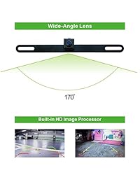 ATOTO AC-4486 Waterproof High Definition Hidden Concealed License Plate Car Rear View Camera
