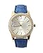 Gino Milano Women's Gold Leather Band Watch & Matching Tri-Fold Wallet Set - Denim