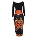 NEARTIME Women Dress, Irregular African Print Dress Casual Long Sleeve Maxi Dresses (L) …