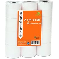 BuyRegisterRolls (12 Rolls) 2 1/4 x 150 ft White Adding Machine Tape Paper Rolls Premium One Ply Register/Adding Machine/Calc