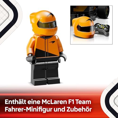 Speed Champions McLaren F1 Team MCL38 Rennauto - Spielzeug mit Formel 1 Minifigur zum Sammeln - Modell und Geschenk für Jungen & Mädchen ab 10 Jahren und Erwachsene Motorsport Fan 77251