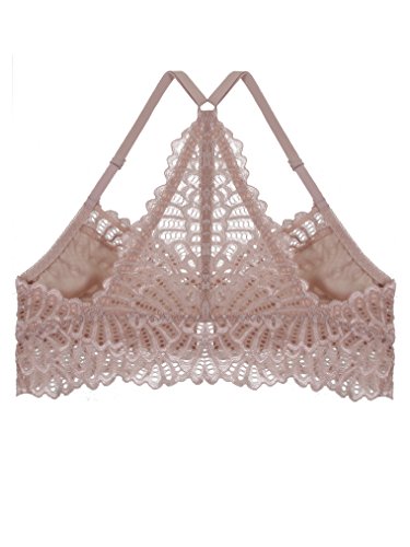 Fashion-Floral-Lace-Bra-Unpad-Mesh-Racerback-Bralette-Bustier-Top-Sheer-Wireless