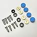 Set of 4 Anti Rust Resistant Stainless Steel Screw+Blue Aluminum Screw Caps not Plastic Cap for License Plate Frame