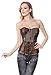 Charmian Women's Steampunk Goth Retro Brocade Victorian Stripe Steel Boned Waist Cincher Bustier Corset Bronze XXXXXX-Large