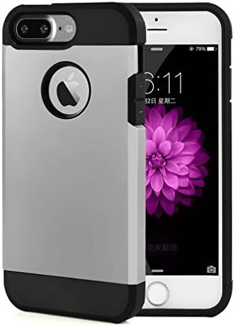 Iphone 7 Plus Case Tempered Glass Screen Protector ,AURSEN Advanced Protective Shell Armor and Anti-Scratch Protection from Scratches and Scrapes a Shock-absorbing that Protects Against ,Silver ...