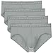 DAVID ARCHY Men's 4 Pack Micro Modal Separate Pouch Briefs with Fly (M, Gray)
