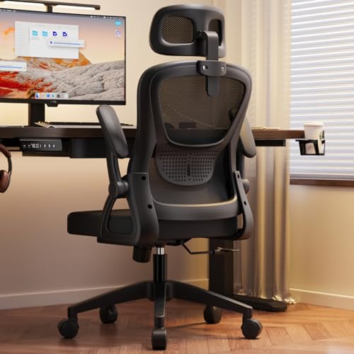Cadeira de Escritório Astrella Nova Preta Ergonômica com Apoio de Cabeça e Braços 2D Articulados