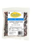 Super 5 Fruit Mix, 1 LB Bag - Unsulfured & Preservative Free - Top 14 Food Allergy Safe & Non GMO Vegan & Kosher - Cranberry, Blueberry, Cherry, Goji Berry & Raisins - Packaged at Gerbs in USA