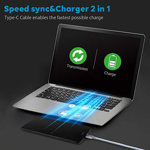 image for Daiendi USB Type C Cable 5Pack 2x3FT 2x6FT 10FT,Nylon Braided Type C C