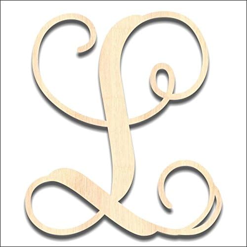 Back40Life - Precision Cut Vine Wood Monogram Letter - 19.5-inch Unfinished L