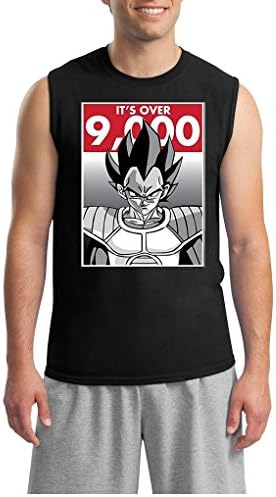 Adult Muscle Tank Top It's Over 9000 Vegeta Goku Power Level Dragon Ball Gym Medium Black