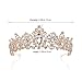 SWEETV Royal CZ Crystal Crown for Women, Rose Gold Bridal Tiara, Princess Headpieces Prom Birthday Wedding Hair Accessories