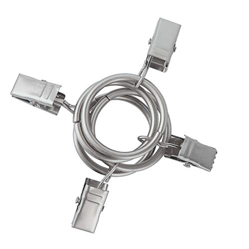 image for Topspeeder 42 Pack Curtain Rings with Clips Decorative Drapery Rustpro