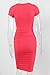 Missufe Women's Ruched Casual Sundress Knee Length Bodycon Sheath Dress (Watermelon Red, Large)