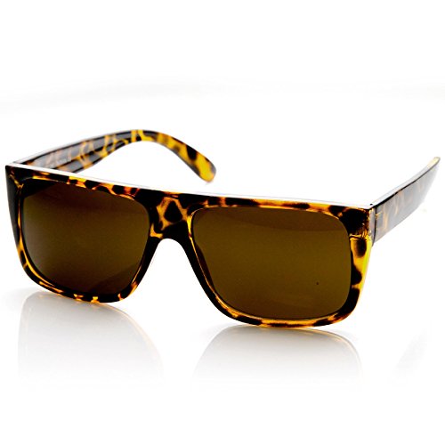 zeroUV - Classic Old School Eazy E Square Flat Top OG Loc Sunglasses (Tortoise / Brown)