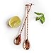 Copper Bar Spoons with Muddler Ends - Set of 2