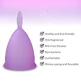 LEASEN Menstrual Cup-Health Care Soft Silicone Lady Cup-A Perfect Feminine Alternative to Sanitary Napkins(Purple,Small)