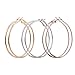 3 Pairs Big Hoop Earrings,Haluoo Stainless Steel Large Hoop Earrings 18K Gold Plated Earrings Thin Rose Gold Silver Plated Hoop Earrings Statement Earrings For Women Girls (Rose Gold,Silver,Gold)thumb 4