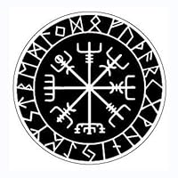 OTA Sticker VEGVISER Norse Wheel Viking Rune Odin Alphabet Eye Fear Talisman Decal Symbol for CAR Window Truck Motorcycle Chopper Van SUV PPV Scrapbook Cell Phone CASING Laptop Door Helmet Luggage