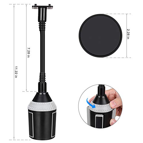 MOTOBA Gooseneck Cup Holder Phone Mount, Adjustable Car Phone Cup Holder for iPhone 11 Pro/XR/XS Max/X/8/7 Plus/6s/Samsung S10+/Note 9/S8 Plus/S7 Edge (Gray)