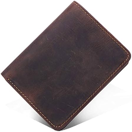RFID Blocking Cowhide Men Short Wallet Card Holder Casual Trifold Purse and Handbag
