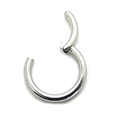 NewkeepsR 12G 12mm(15/32'') Large Gauge 316L Surgical Steel Septum Hinged Clicker Segment Lobe Rook Orbital Conch Rings