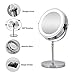 BRIGHTINWD Magnifying Mirror with Lights, Lighted Makeup Mirror 10X Magnification, Vanity Mirror with Lights, Double Sided 360 Rotation Polished Chrome Finish