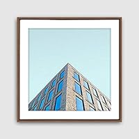 Framed Canvas Wall Art Geometric Building Canvas Prints Home Artwork Decoration for Living Room,Bedroom - 16x16 inches